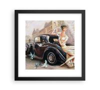 Cuadro Poster de Pared 30x30cm Póster Marco mujer retro estilo Wall Art Prints
