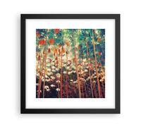 Cuadro Poster de Pared 30x30cm Póster Marco Plantas Tropicales Naranja Wall Art