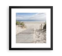 Cuadro Poster de Pared 30x30cm Póster Marco Playa Duna Entrada Wall Art Prints