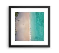 Cuadro Poster de Pared 30x30cm Póster Marco Playa Trópico Borde Wall Art Prints