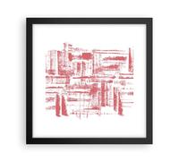 Cuadro Poster de Pared 30x30cm Póster Marco rojo textura patrón Wall Art Prints