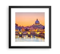 Cuadro Poster de Pared 30x30cm Póster Marco Roma Italia basílica historia Art