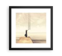Cuadro Poster de Pared 30x30cm Póster Marco Símbolo Mujer Escalera Wall Art