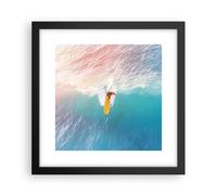 Cuadro Poster de Pared 30x30cm Póster Marco Surf Ola Luz Wall Art Prints Decor