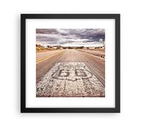 Cuadro Poster de Pared 30x30cm Póster Marco USA ruta 66 viaje Wall Art Prints