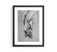 Cuadro Poster de Pared 30x40cm Escrito A Mano Manos Blanco Y Negro Wall Art