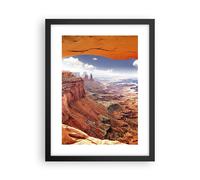 Cuadro Poster de Pared 30x40cm Marco América arizona cañón geología Wall Art