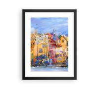 Cuadro Poster de Pared 30x40cm Marco casco antiguo casa de vivienda Wall Art