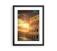 Cuadro Poster de Pared 30x40cm Marco Coloseum Roma Arquitectura Italia Wall Art