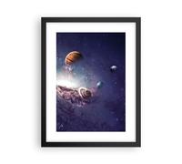Cuadro Poster de Pared 30x40cm Marco Cosmos Planetas Las Estrellas Wall Art