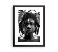 Cuadro Poster de Pared 30x40cm Póster Marco África Étnico Negro Wall Art Prints