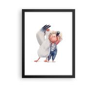 Cuadro Poster de Pared 30x40cm Póster Marco Albatros Niño Imagen Wall Art Prints