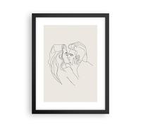 Cuadro Poster de Pared 30x40cm Póster Marco Art. Línea Beso Wall Art Prints