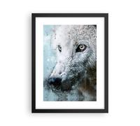 Cuadro Poster de Pared 30x40cm Póster Marco Blanco El Lobo Imagen Wall Art