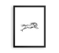 Cuadro Poster de Pared 30x40cm Póster Marco Caballo Dibujo Lápiz Wall Art Prints