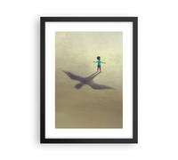 Cuadro Poster de Pared 30x40cm Póster Marco Cabrito Símbolo Pájaro Wall Art