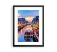 Cuadro Poster de Pared 30x40cm Póster Marco Canal Grande Tarde Wall Art Prints