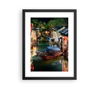 Cuadro Poster de Pared 30x40cm Póster Marco chino ciudad noche Wall Art Prints