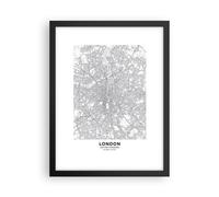 Cuadro Poster de Pared 30x40cm Póster Marco Ciudad Mapa Londres Wall Art Prints