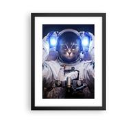Cuadro Poster de Pared 30x40cm Póster Marco cosmonauta gato Wall Art Prints