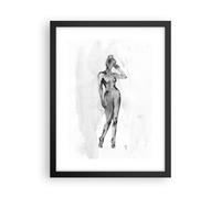 Cuadro Poster de Pared 30x40cm Póster Marco Desnudez Mujer Cuerpo Wall Art
