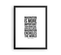 Cuadro Poster de Pared 30x40cm Póster Marco Einstein Maxim Imaginación Wall Art