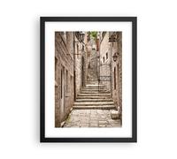 Cuadro Poster de Pared 30x40cm Póster Marco Escaleras Croacia Dubrovnik Wall Art