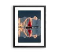 Cuadro Poster de Pared 30x40cm Póster Marco Glaciar Océano Groenlandia Wall Art