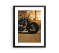 Cuadro Poster de Pared 30x40cm Póster Marco Harley-Davidson Moto Motor Wall Art