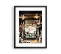 Cuadro Poster de Pared 30x40cm Póster Marco Histórico Coche Garaje Wall Art