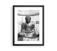 Cuadro Poster de Pared 30x40cm Póster Marco Japonés Buda Estatua Wall Art Prints