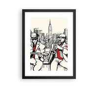 Cuadro Poster de Pared 30x40cm Póster Marco jazz musica musico Wall Art Prints