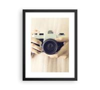 Cuadro Poster de Pared 30x40cm Póster Marco La Cámara Retro Fotografía Wall Art