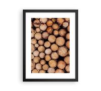 Cuadro Poster de Pared 30x40cm Póster Marco Madera Troncos Troncos Wall Art