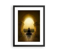 Cuadro Poster de Pared 30x40cm Póster Marco Meditación Templo Sombra Wall Art