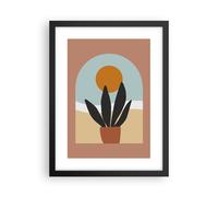 Cuadro Poster de Pared 30x40cm Póster Marco Minimalista Ventana Flor Wall Art