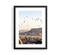 Cuadro Poster de Pared 30x40cm Póster Marco montañas globo vuelo Wall Art Prints