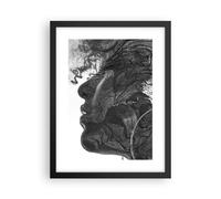 Cuadro Poster de Pared 30x40cm Póster Marco Mujer Línea Arte. Wall Art Prints