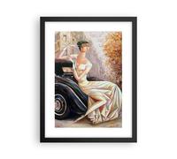 Cuadro Poster de Pared 30x40cm Póster Marco mujer retro estilo Wall Art Prints