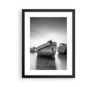 Cuadro Poster de Pared 30x40cm Póster Marco Łódź Naufragio Barco Wall Art Prints