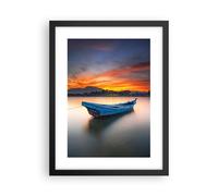 Cuadro Poster de Pared 30x40cm Póster Marco Oeste El Sol Barco Wall Art Prints