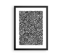 Cuadro Poster de Pared 30x40cm Póster Marco Op Art. Negro Blanco Wall Art Prints