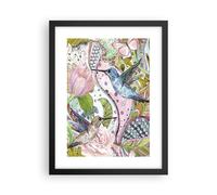Cuadro Poster de Pared 30x40cm Póster Marco pájaro mariposa flor Wall Art Prints