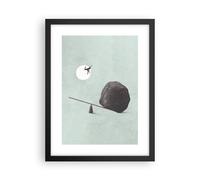 Cuadro Poster de Pared 30x40cm Póster Marco Piedra Palanca Física Wall Art