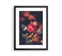 Cuadro Poster de Pared 30x40cm Póster Marco Ramo Flores Rosas Wall Art Prints