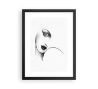 Cuadro Poster de Pared 30x40cm Póster Marco Retrato Mujer Esbozo Wall Art Prints