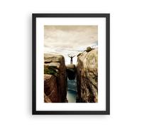Cuadro Poster de Pared 30x40cm Póster Marco Rocas Pico Nubes Wall Art Prints