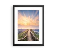 Cuadro Poster de Pared 30x40cm Póster Marco Sendero Montaña Azores Wall Art