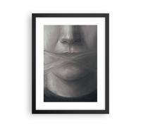 Cuadro Poster de Pared 30x40cm Póster Marco Símbolo Boca Discurso Wall Art