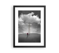 Cuadro Poster de Pared 30x40cm Póster Marco Símbolo Escalera Cielo Wall Art